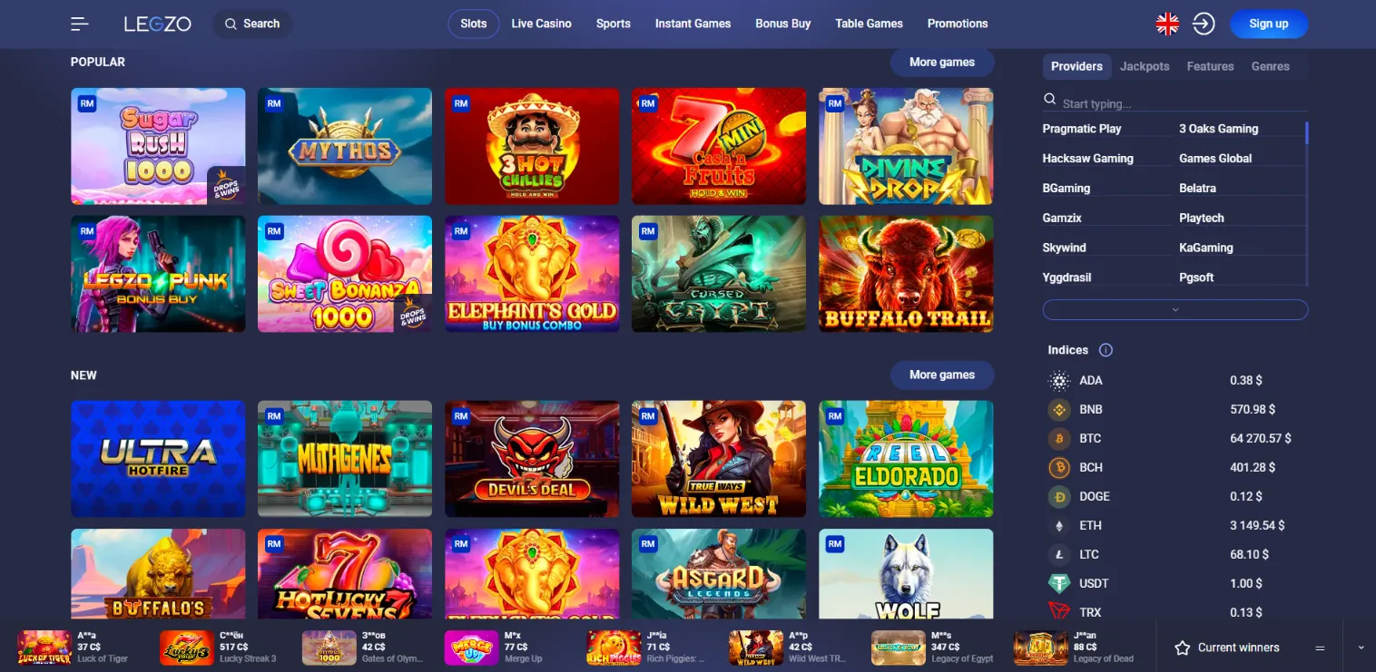 Legzo Casino Games Collection