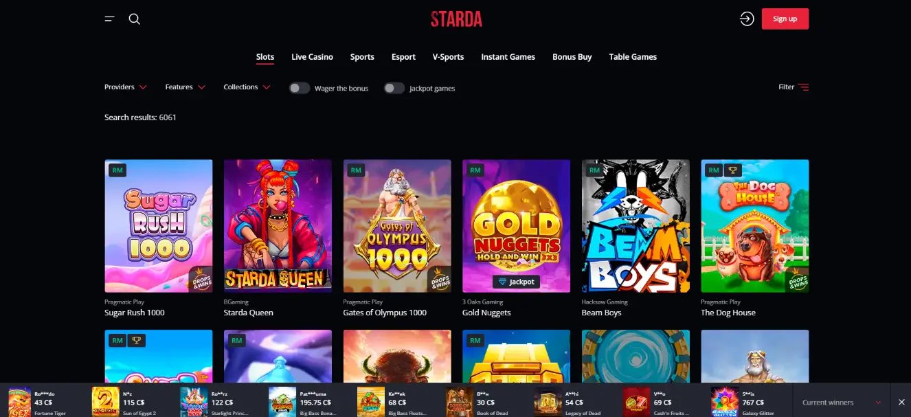 Starda Casino Games Collection